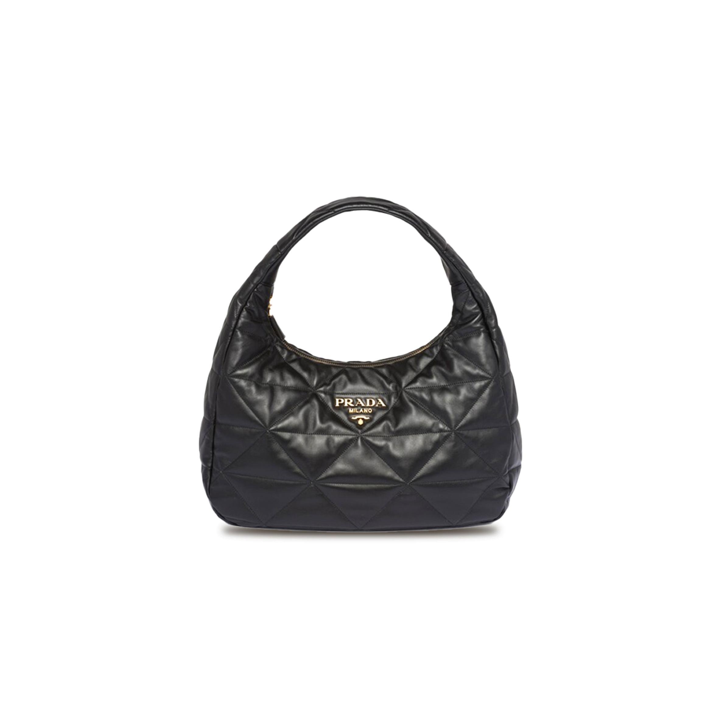 PRADA LARGE TOPSTITCHED NAPPA-LEATHER BAG 1BC183 (40*27*11.5cm)